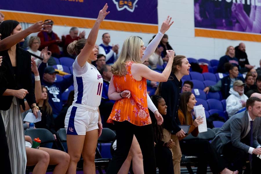 Evansville Women's Basketball Team Celebration